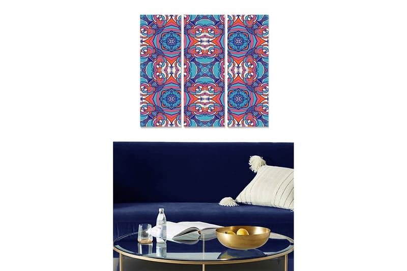 Canvastavla Abstract 3-pack Flerfärgad - 20x50 cm - Inredning - Tavlor & konst - Canvastavlor