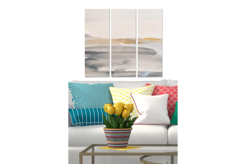 Canvastavla Abstract 3-pack Flerfärgad - 20x50 cm - Inredning - Tavlor & konst - Canvastavlor