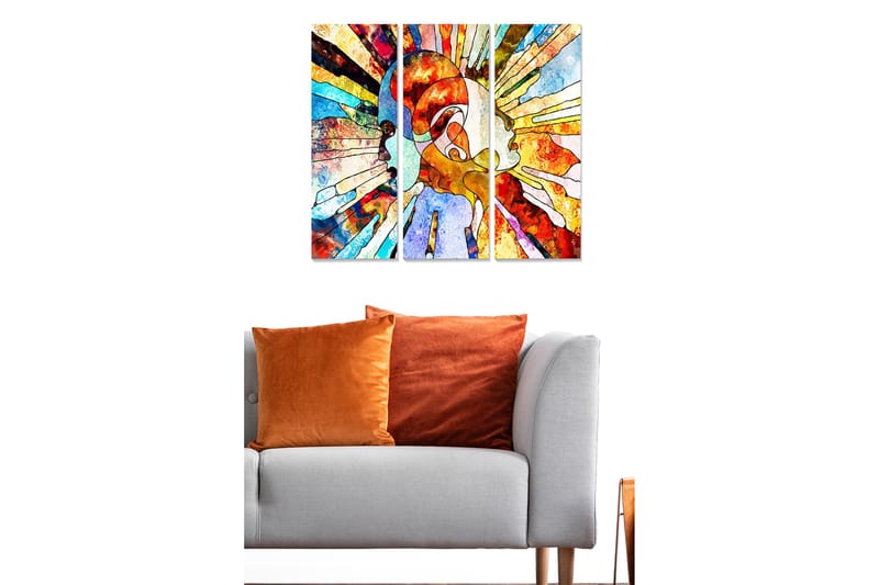 Canvastavla Abstract 3-pack Flerfärgad - 20x50 cm - Inredning - Tavlor & konst - Canvastavlor