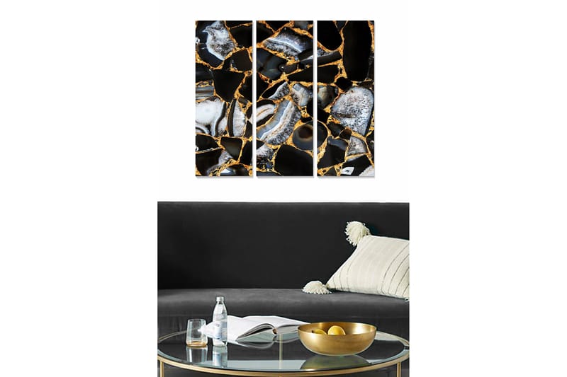 Canvastavla Abstract 3-pack Flerfärgad - 20x50 cm - Inredning - Tavlor & konst - Canvastavlor