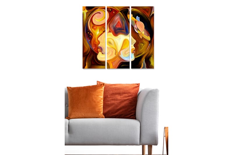 Canvastavla Abstract 3-pack Flerfärgad - 20x50 cm - Inredning - Tavlor & konst - Canvastavlor