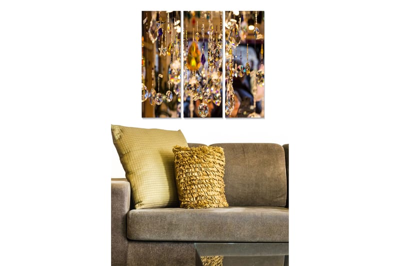 Canvastavla Abstract 3-pack Flerfärgad - 20x50 cm - Inredning - Tavlor & konst - Canvastavlor