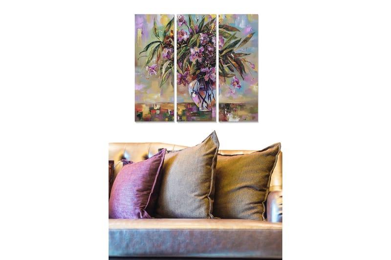 Canvastavla Abstract 3-pack Flerfärgad - 20x50 cm - Inredning - Tavlor & konst - Canvastavlor