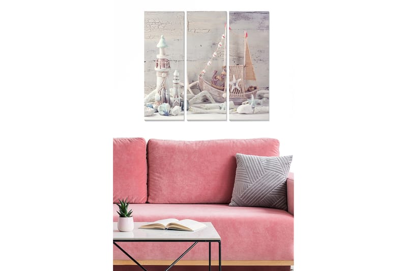 Canvastavla Abstract 3-pack Flerfärgad - 20x50 cm - Inredning - Tavlor & konst - Canvastavlor