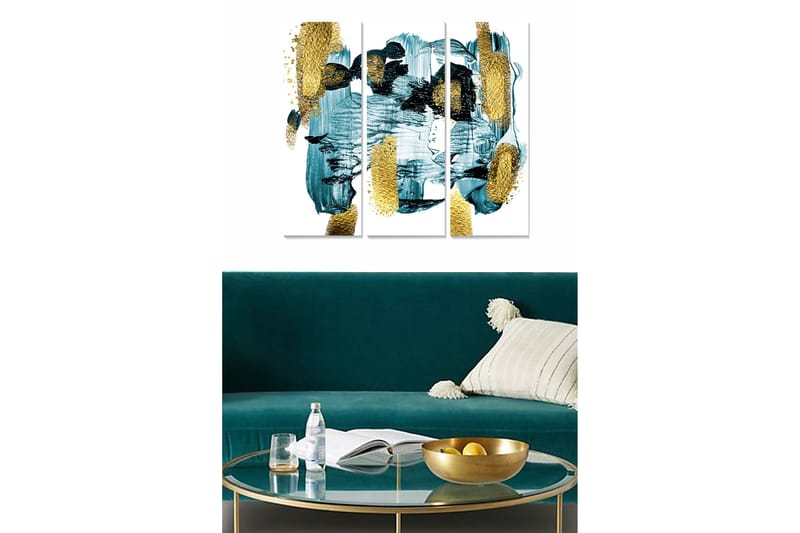 Canvastavla Abstract 3-pack Flerfärgad - 20x50 cm - Inredning - Tavlor & konst - Canvastavlor