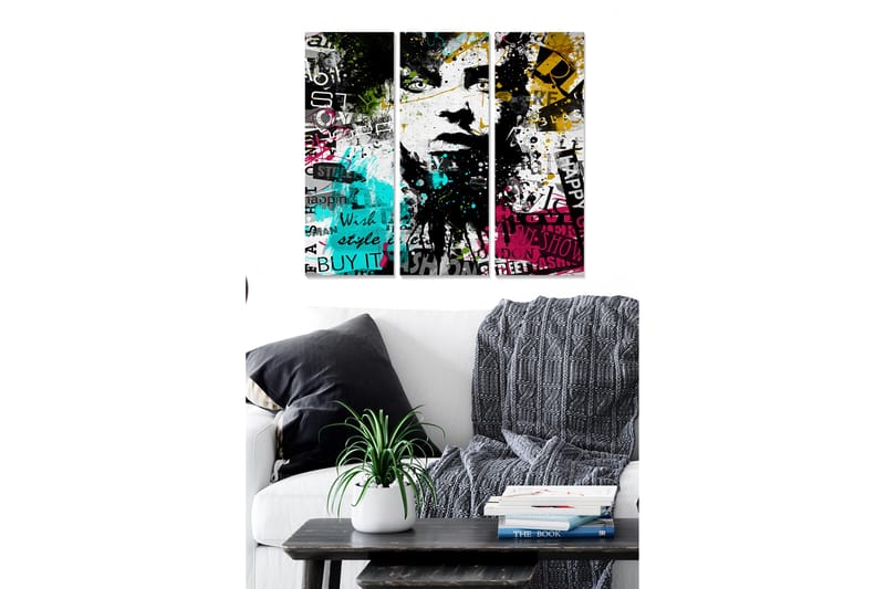 Canvastavla Abstract 3-pack Flerfärgad - 20x50 cm - Inredning - Tavlor & konst - Canvastavlor