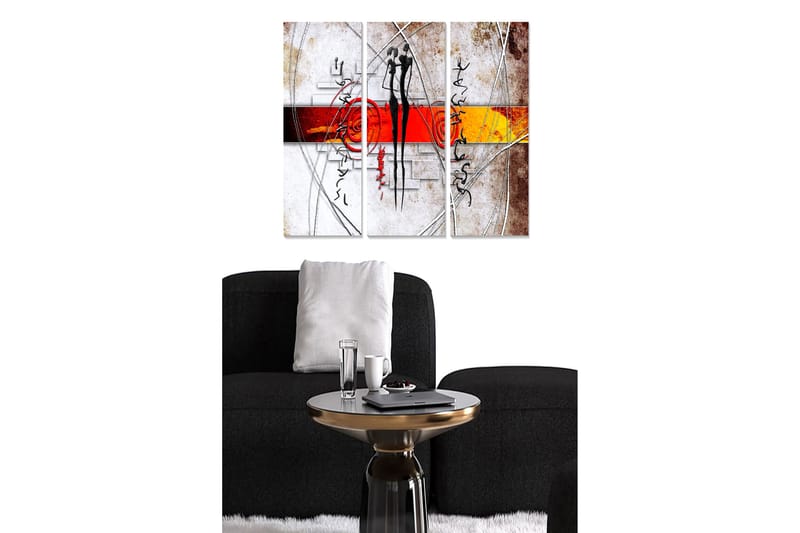 Canvastavla Abstract 3-pack Flerfärgad - 20x50 cm - Inredning - Tavlor & konst - Canvastavlor
