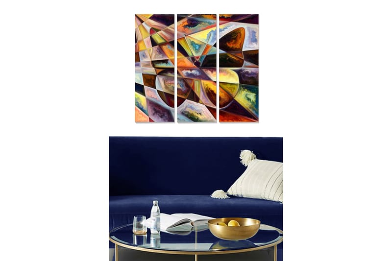 Canvastavla Abstract 3-pack Flerfärgad - 20x50 cm - Inredning - Tavlor & konst - Canvastavlor