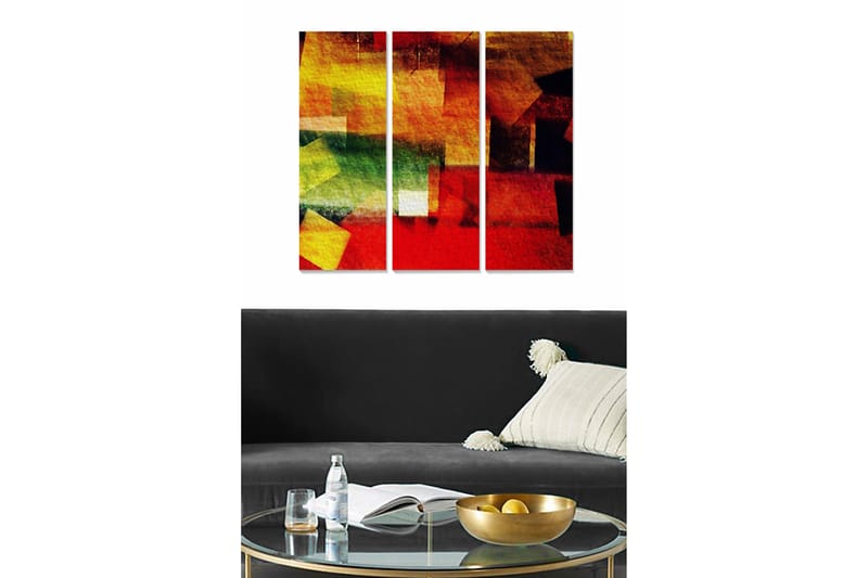 Canvastavla Abstract 3-pack Flerfärgad - 20x50 cm - Inredning - Tavlor & konst - Canvastavlor