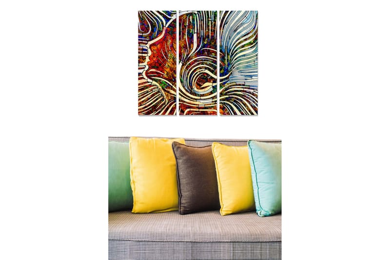 Canvastavla Abstract 3-pack Flerfärgad - 20x50 cm - Inredning - Tavlor & konst - Canvastavlor