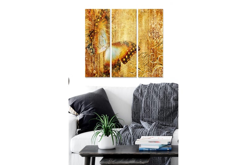 Canvastavla Abstract 3-pack Flerfärgad - 20x50 cm - Inredning - Tavlor & konst - Canvastavlor