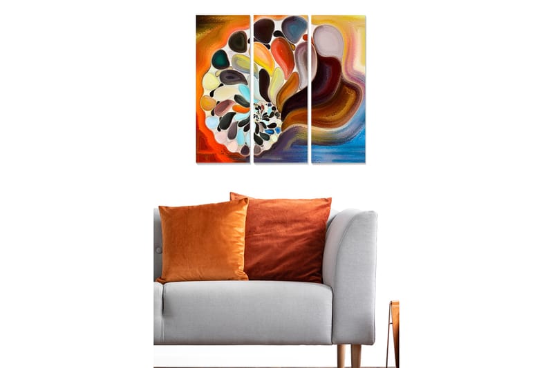 Canvastavla Abstract 3-pack Flerfärgad - 20x50 cm - Inredning - Tavlor & konst - Canvastavlor