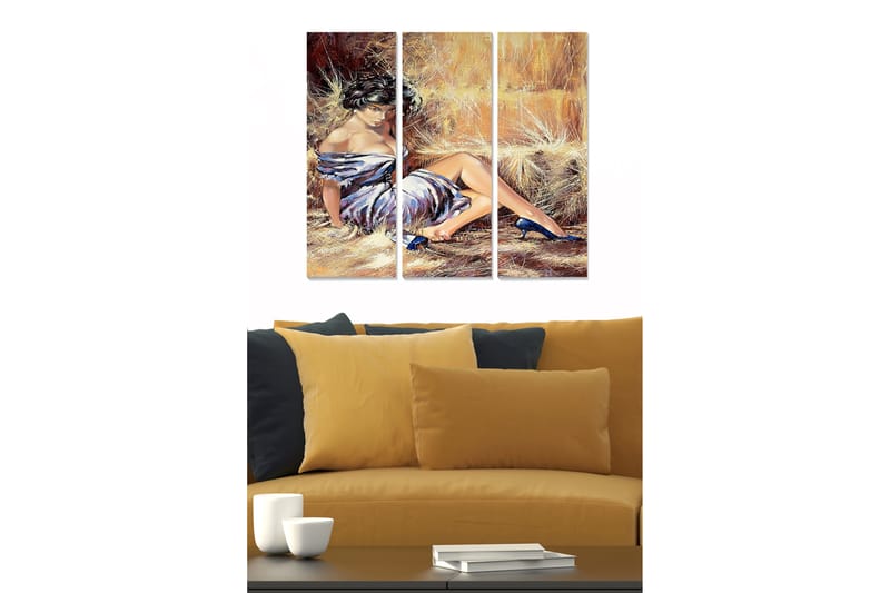 Canvastavla Abstract 3-pack Flerfärgad - 20x50 cm - Inredning - Tavlor & konst - Canvastavlor