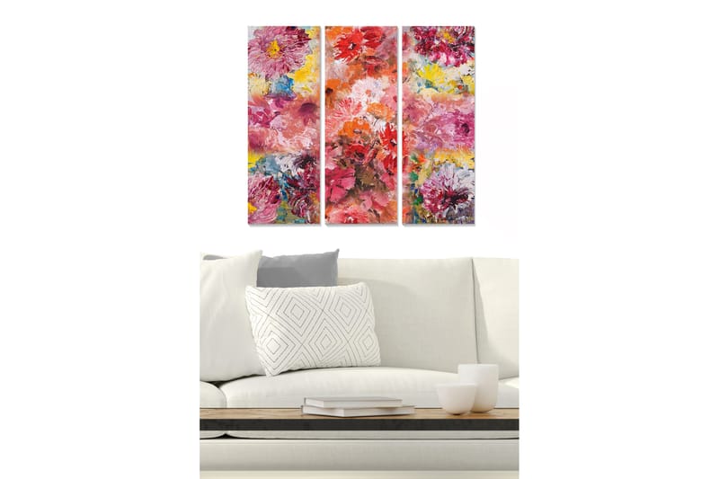Canvastavla Abstract 3-pack Flerfärgad - 20x50 cm - Inredning - Tavlor & konst - Canvastavlor