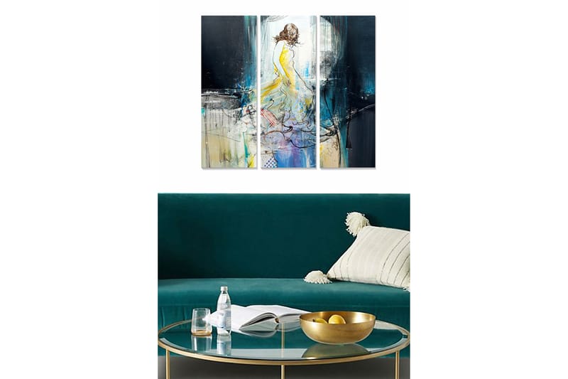 Canvastavla Abstract 3-pack Flerfärgad - 20x50 cm - Inredning - Tavlor & konst - Canvastavlor