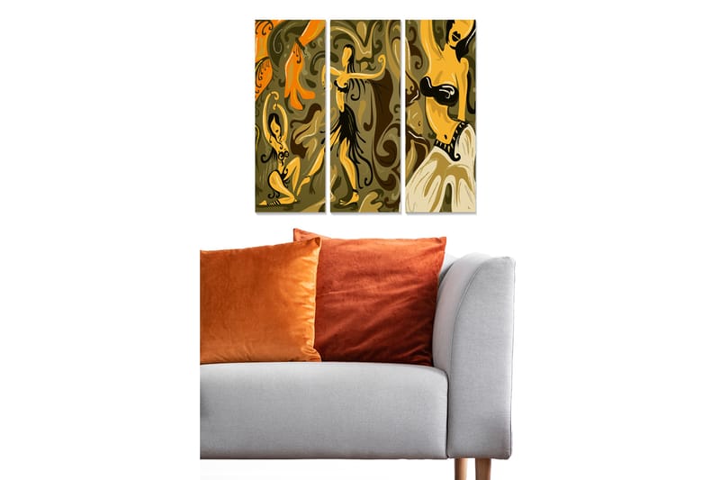 Canvastavla Abstract 3-pack Flerfärgad - 20x50 cm - Inredning - Tavlor & konst - Canvastavlor