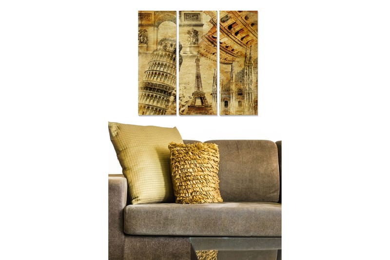 Canvastavla Abstract 3-pack Flerfärgad - 20x50 cm - Inredning - Tavlor & konst - Canvastavlor