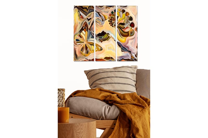 Canvastavla Abstract 3-pack Flerfärgad - 20x50 cm - Inredning - Tavlor & konst - Canvastavlor