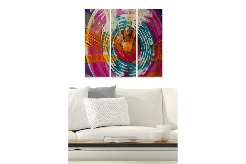 Canvastavla Abstract 3-pack Flerfärgad - 20x50 cm - Inredning - Tavlor & konst - Canvastavlor
