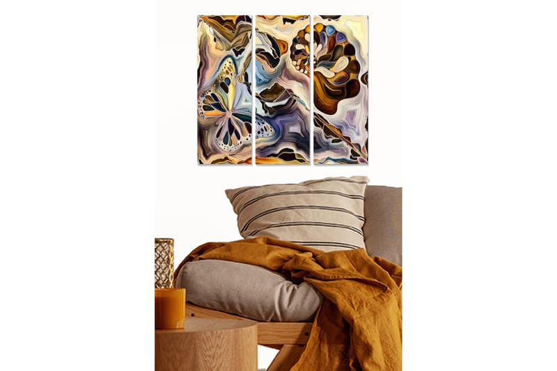 Canvastavla Abstract 3-pack Flerfärgad - 20x50 cm - Inredning - Tavlor & konst - Canvastavlor
