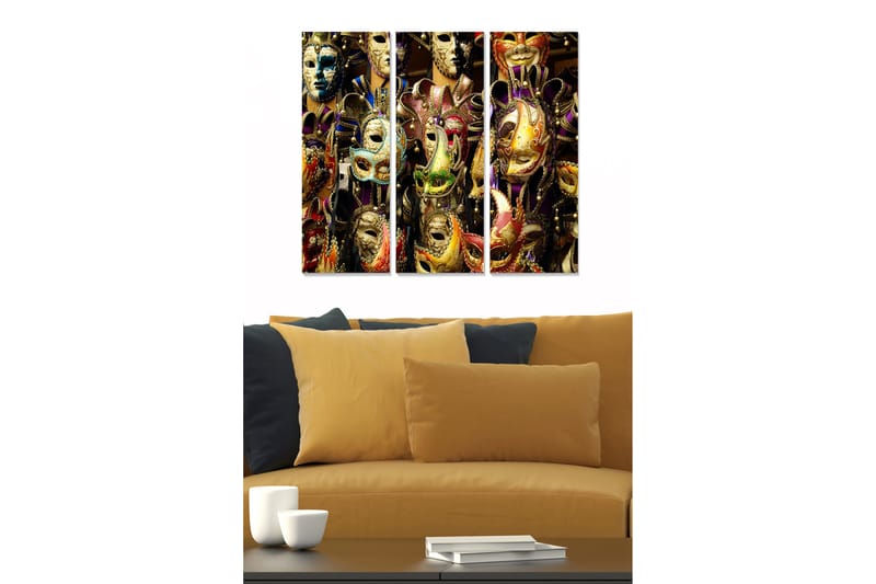 Canvastavla Abstract 3-pack Flerfärgad - 20x50 cm - Inredning - Tavlor & konst - Canvastavlor