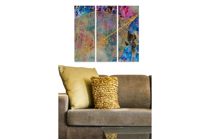 Canvastavla Abstract 3-pack Flerfärgad - 20x50 cm - Inredning - Tavlor & konst - Canvastavlor