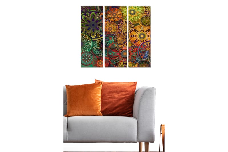Canvastavla Abstract 3-pack Flerfärgad - 20x50 cm - Inredning - Tavlor & konst - Canvastavlor