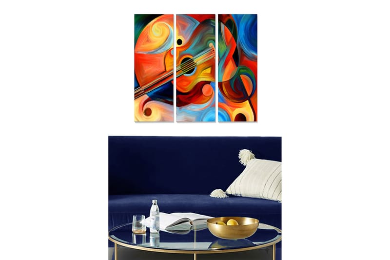 Canvastavla Abstract 3-pack Flerfärgad - 20x50 cm - Inredning - Tavlor & konst - Canvastavlor