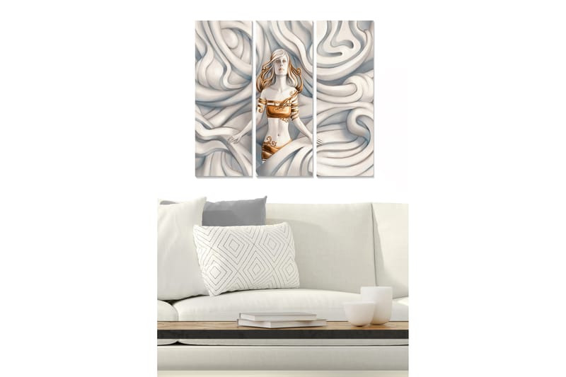 Canvastavla Abstract 3-pack Flerfärgad - 20x50 cm - Inredning - Tavlor & konst - Canvastavlor