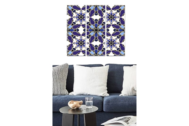 Canvastavla Abstract 3-pack Flerfärgad - 20x50 cm - Inredning - Tavlor & konst - Canvastavlor