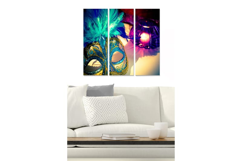 Canvastavla Abstract 3-pack Flerfärgad - 20x50 cm - Inredning - Tavlor & konst - Canvastavlor