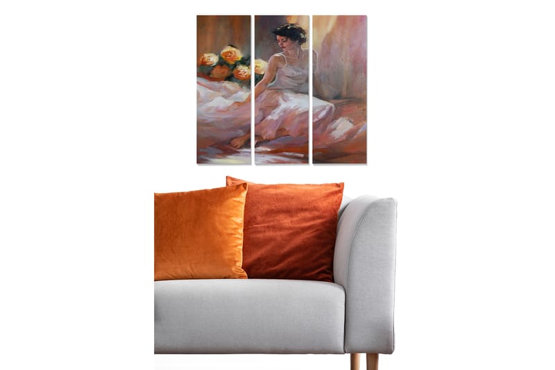 Canvastavla Abstract 3-pack Flerfärgad - 20x50 cm - Inredning - Tavlor & konst - Canvastavlor