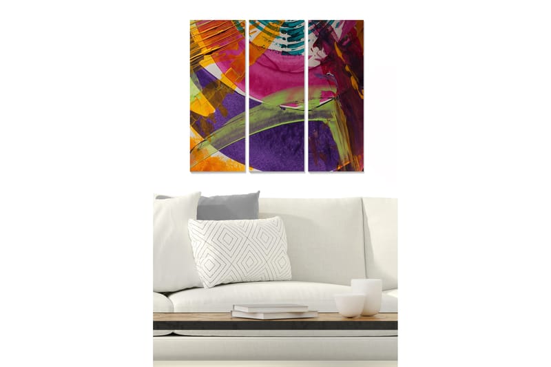 Canvastavla Abstract 3-pack Flerfärgad - 20x50 cm - Inredning - Tavlor & konst - Canvastavlor