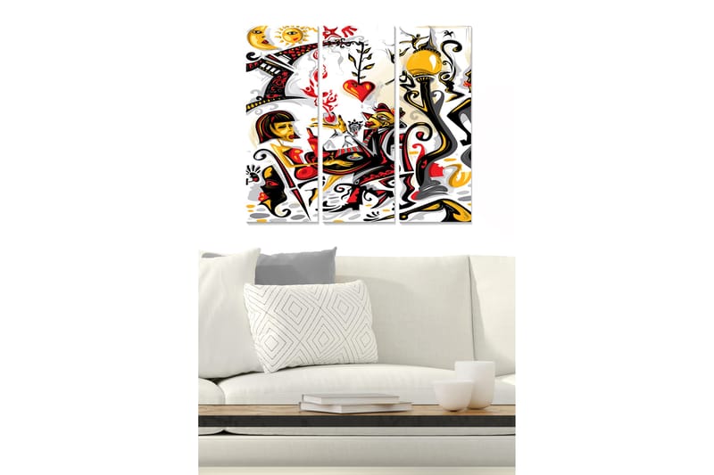 Canvastavla Abstract 3-pack Flerfärgad - 20x50 cm - Inredning - Tavlor & konst - Canvastavlor