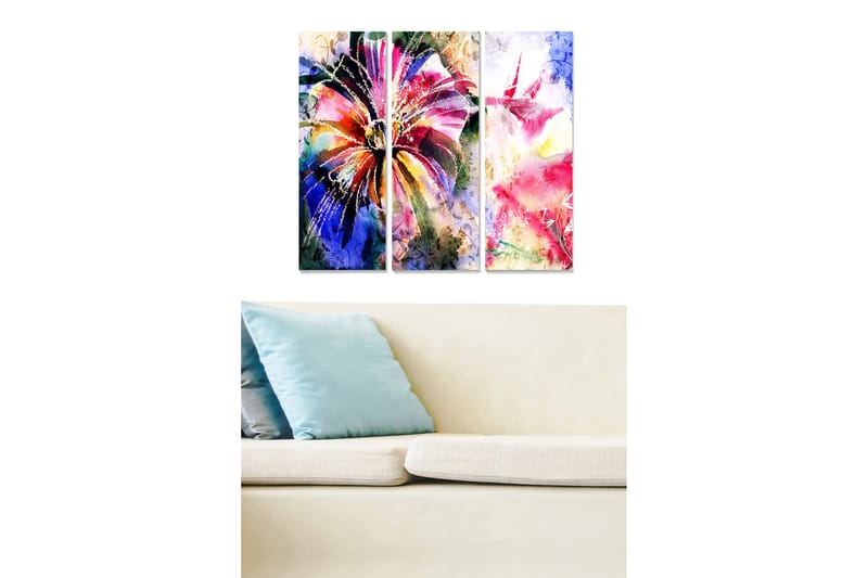 Canvastavla Abstract 3-pack Flerfärgad - 20x50 cm - Inredning - Tavlor & konst - Canvastavlor