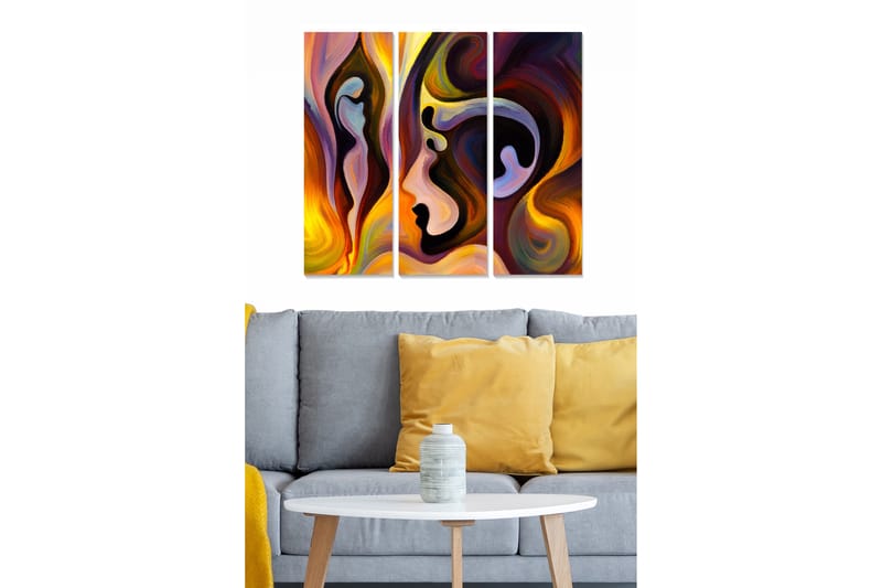 Canvastavla Abstract 3-pack Flerfärgad - 20x50 cm - Inredning - Tavlor & konst - Canvastavlor
