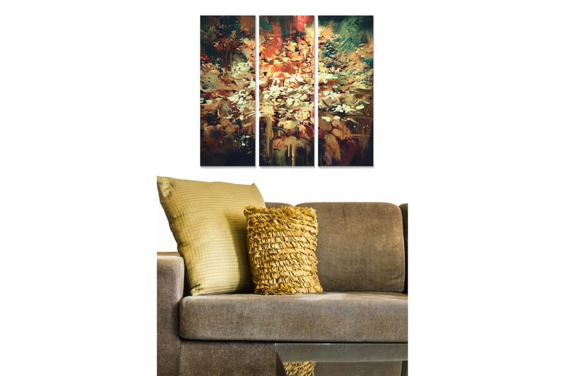 Canvastavla Abstract 3-pack Flerfärgad - 20x50 cm - Inredning - Tavlor & konst - Canvastavlor