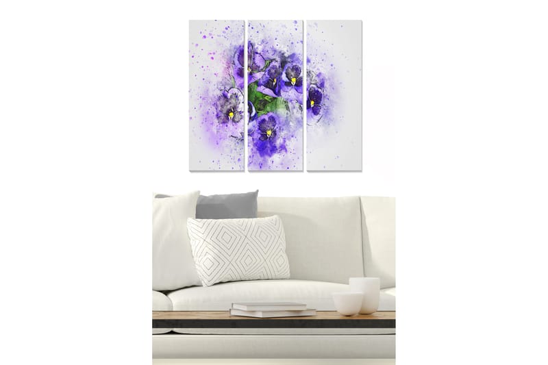 Canvastavla Abstract 3-pack Flerfärgad - 20x50 cm - Inredning - Tavlor & konst - Canvastavlor