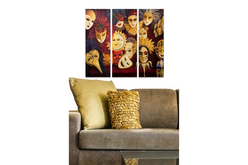 Canvastavla Abstract 3-pack Flerfärgad, 20x50 cm