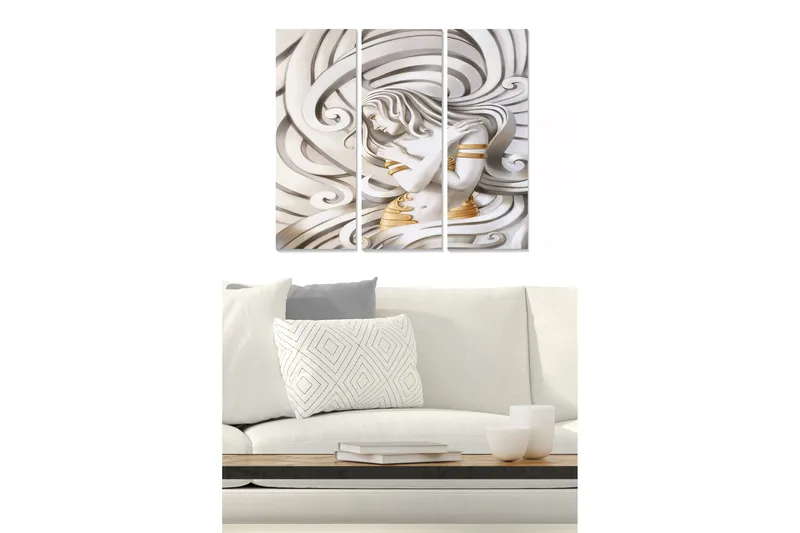 Canvastavla Abstract 3-pack Flerfärgad, 20x50 cm