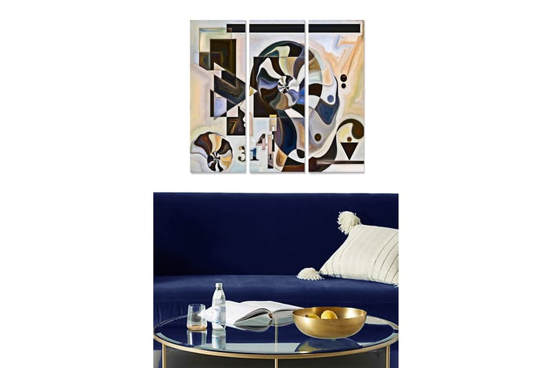 Canvastavla Abstract 3-pack Flerfärgad, 20x50 cm