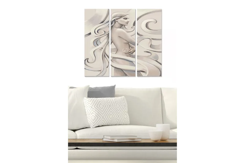 Canvastavla Abstract 3-pack Flerfärgad, 20x50 cm