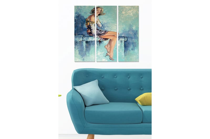 Canvastavla Abstract 3-pack Flerfärgad, 20x50 cm