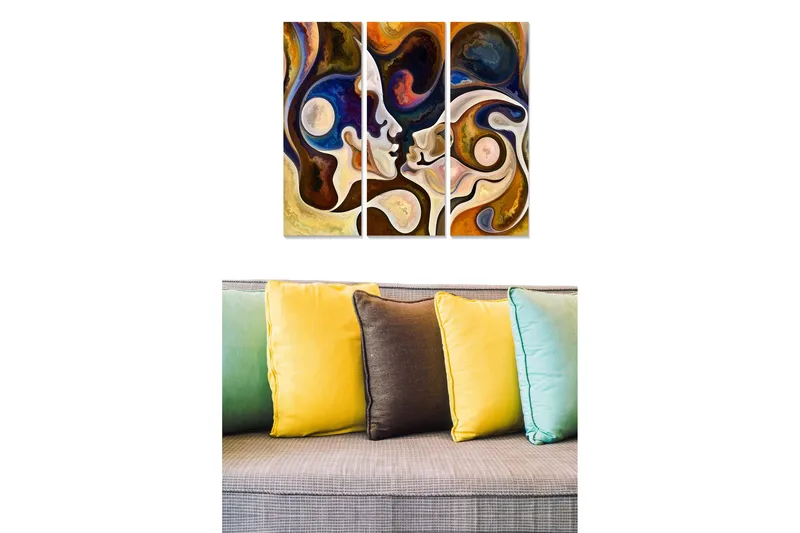 Canvastavla Abstract 3-pack Flerfärgad - 20x50 cm - Inredning - Tavlor & konst - Canvastavlor