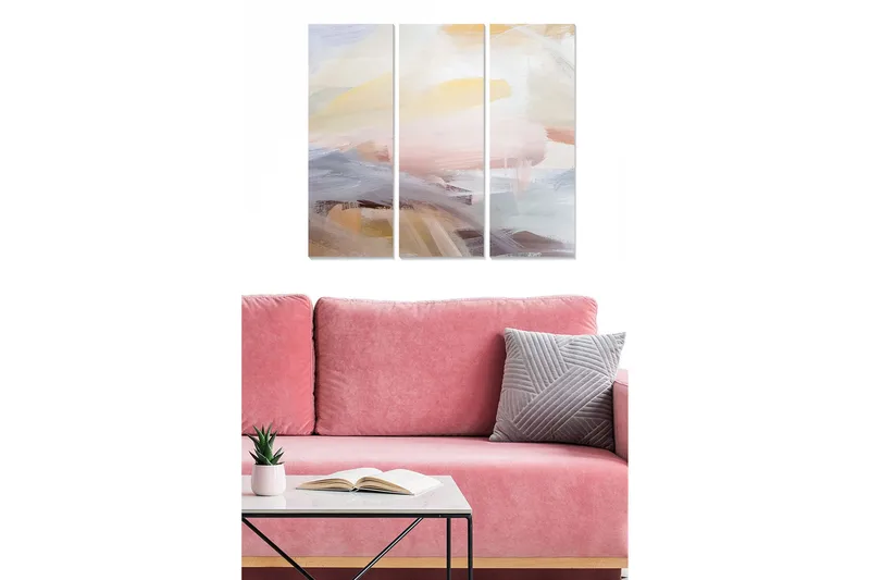 Canvastavla Abstract 3-pack Flerfärgad, 20x50 cm