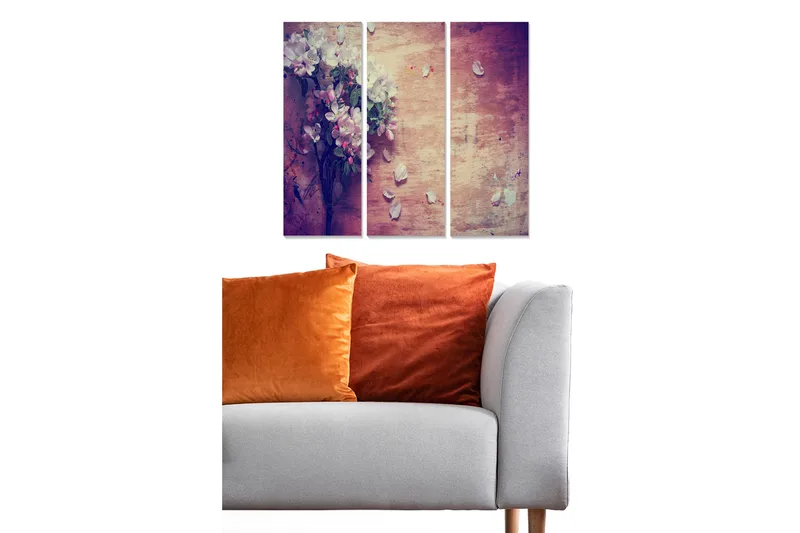 Canvastavla Abstract 3-pack Flerfärgad, 20x50 cm