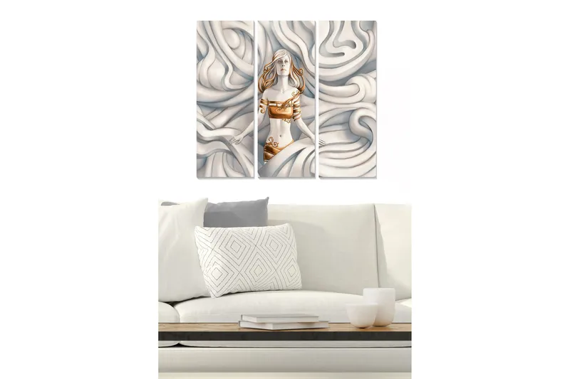 Canvastavla Abstract 3-pack Flerfärgad, 20x50 cm