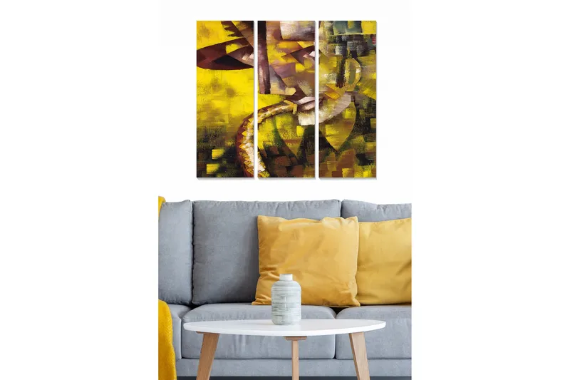 Canvastavla Abstract 3-pack Flerfärgad, 20x50 cm