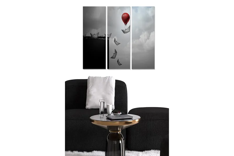 Canvastavla Abstract 3-pack Flerfärgad - 20x50 cm - Inredning - Tavlor & konst - Canvastavlor