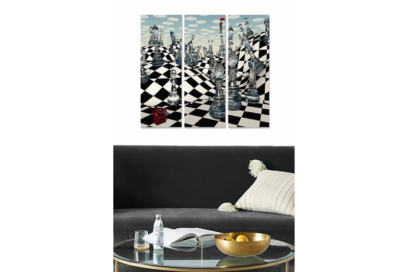 Canvastavla Abstract 3-pack Flerfärgad - 20x50 cm - Inredning - Tavlor & konst - Canvastavlor